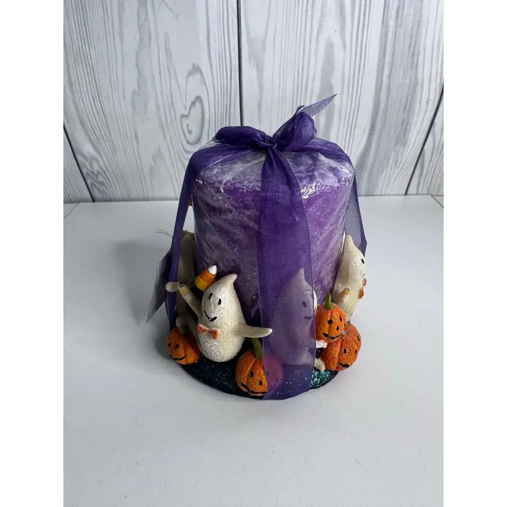 Set of 2 Vintage Kohls Halloween Candles Ghosts Pumpkins Rare